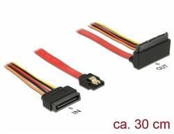 Delock SATA-kábel, 6 Gb/s, 7 tűs csatlakozóhüvely + 15 tűs SATA-csatlakozódugó > 22 tűs SATA-csatlak (85515) - dellaprint
