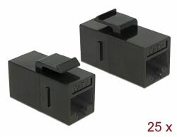 Delock Keystone modul, RJ45-aljzat > RJ45-aljzat, Cat. 6 UTP, fekete 25 db. -os (86629) - dellaprint
