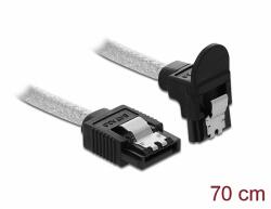Delock SATA 6 Gb/s kábel egyenes - lefelé 90fok 70 cm áttetsző (85347) - dellaprint