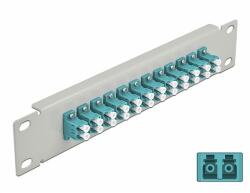 Delock 10 üvegszálas patch panel 12 portos LC Duplex vízkék 1U szürke (66789)