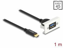Delock Easy 45 modul SuperSpeed USB 10 Gbps (USB 3.2 Gen 2) A-típusú USB anya - USB Type-C apa rövid kábellel, 22, 5 x 45 mm (81388)