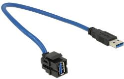 Delock Keystone module USB 3.0 A female > USB 3.0 A male 250 with cable (86375)