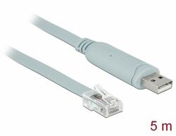 Delock Adapter USB 2.0 A-típusú apa > 1 x soros RS-232 RJ45 apa 5, 0 m szürke (63308)