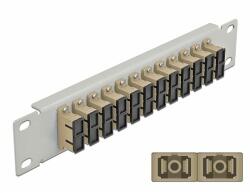 Delock 10 üvegszálas patch panel 12 portos SC Duplex bézs 1U szürke (66793)