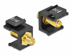 Delock Keystone modul, RP-SMA-csatlakozóhüvely > RP-SMA-csatlakozóhüvely, fekete (86865) - dellaprint