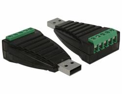 Delock Átalakító USB A-típusú Soros RS-422/485 időszaki blokkoló túlfeszültségi védelemmel, 600 W (87738)