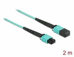 Delock Optikai szálkábel MPO anya - MPO anya12 szál, poláris B, multi módú OM4, 50/125 m, 2 m hossz (86957)