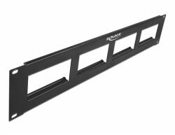 Delock Easy 45 19 patch panel kivágás 4 x 90, 5 x 45, 2 mm, 2U, fekete (81378)