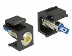 Delock Keystone 6 V-os, lapos, LED sárga, fekete (86462) - dellaprint