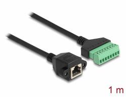 Delock RJ45 kábel Cat. 6 anya - Terminal Block Adapter beépíthető, 1 m hosszú, 2 részes (66055) - dellaprint