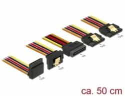 Delock 15 pin-es SATA kábel bemeneti zár funkcióval > 15 pin-es SATA tápcsatlakozó kimeneti 2 x egye (60149)