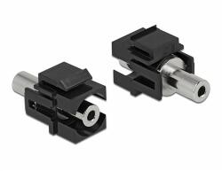 Delock Keystone Module sztereo jack anya 3, 5 mm 3 tűs - sztereo jack anya 3, 5 mm 3 tűs, fekete (86859) - dellaprint