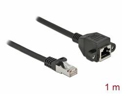 Delock Hálózat bővítő kábel S/FTP RJ45 apa - RJ45 anya Cat. 6A, 1 m hosszú, fekete (87001) - dellaprint
