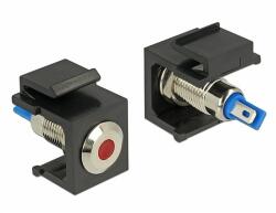 Delock Keystone 6 V-os, lapos, LED piros, fekete (86464)