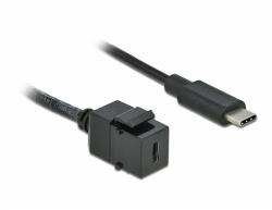 Delock Keystone modul, USB 3.0 C-csatlakozóhüvely > USB 3.0 C-csatlakozódugó, kábellel (86398)