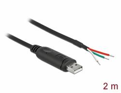 Delock Adapter cable USB 2.0 Type-A to Serial RS-232 with 3 open wires 2 m (90428)