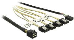 Delock Kábel Mini SAS HD SFF-8643 > 4 x 7 tus SATA fordított + oldalsáv, 0, 5 m (83320) - dellaprint