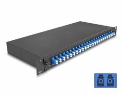 Delock 19 optikai szálösszefűző doboz 24 db. LC Duplex OS2 1U teljes elrendezés kész az összefűzésre (67009)