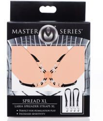 Master Series Spread Labia Spreader Straps with Clamps XL Black