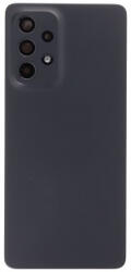 Samsung A536 Galaxy A53 5G akkufedél (hátlap) kamera lencsével és ragasztóval, fekete (utángyártott, Logo nélküli)