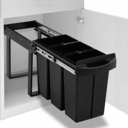  Coș gunoi retractabil pentru dulap bucătărie, silențios, 36 l (51180) Cos de gunoi