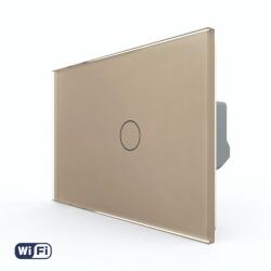 LIVOLO Intrerupator Simplu Wi-Fi cu Touch LIVOLO din Sticla, Standard Italian - Serie Noua - culoare auriu