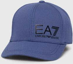EA7 Emporio Armani pamut baseball sapka nyomott mintás - kék S