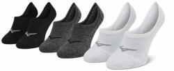 Mizuno Set de 3 perechi de șosete scurte pentru bărbați Mizuno Super Short Socks 3P J2GX005577 White/Black/Grey Bărbați