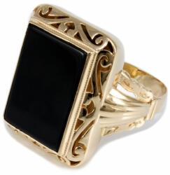 Ékszershop Fekete köves pecsét arany gyűrű (1268299)