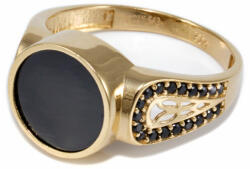 Ékszershop Fekete köves pecsét arany gyűrű (1259057)