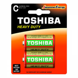 9518 TOSHIBA HEAVY DUTY R14 C 1, 5 V cink-szén elemek buborékcsomagolás 2 db (TOSBAT0315)