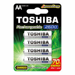 Toshiba Újratölthető akkumulátorok TOSHIBA HASZNÁLATRA KÉSZ AA 1, 2V 2600MAH buborékfólia 4 db (TOSBAT0420)