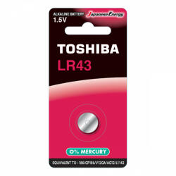 Toshiba LR43 1, 5 V speciális alkáli akkumulátor buborékfólia 1 db (TOSBAT0530)