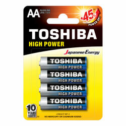 Toshiba HIGH POWER LR6 AA 1, 5 V alkáli elemek buborékcsomagolás 4 darab (TOSBAT0120)