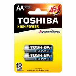 9518 TOSHIBA HIGH POWER LR6 AA 1, 5 V alkáli elemek buborékcsomagolás (TOSBAT0115)