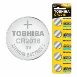 9518 TOSHIBA speciális akkumulátorok Lithium CR 2016 3V buborékfólia 5 db (TOSBAT0605)