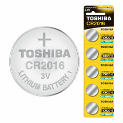 Toshiba speciális akkumulátorok Lithium CR 2016 3V buborékfólia 5 db (TOSBAT0605)