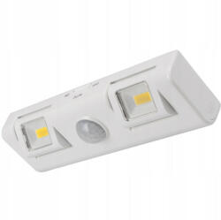 NNLED Öntapadó LED-es szekrény alatti lámpa mozgásérzékelővel, 4000K elem 2xAA, fehér (LVTSZA1075)