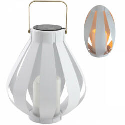 Polux LED-es napelemes lámpa függő LAMPION fehér LED 34cm (SANSOL0375)