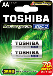 Toshiba Újratölthető akkumulátorok TOSHIBA HASZNÁLATRA KÉSZ AA 1, 2V 2600MAH buborékfólia 2 db (TOSBAT0425)