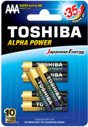 Toshiba ALPHA POWER LR03 AAA 1, 5 V alkáli elemek buborékcsomagolás 6 darab (TOSBAT0025)