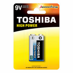 Toshiba HIGH POWER 6LF22G 1, 5V alkáli elemek buborékfólia 1 db (TOSBAT0135)