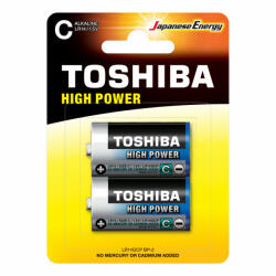 Toshiba HIGH POWER LR14 1, 5 V alkáli elemek 2 db-os buborékcsomagolás (TOSBAT0125)