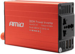 AMiO Convertor de tensiune 12V - 220V, 300W 600W, 2 x USB 5V (AVX-AM02470) - G-MEDIA