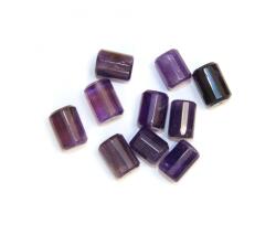  Ametist Tub Fatetat 13-16 x 10-11 mm - Margele Pietre Semipretioase cu Gaura - Lot 10 Buc