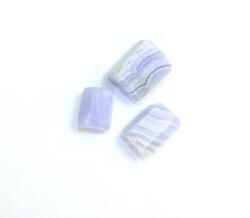 Calcedonie Albastra Tub Fatetat 16-20 x 13-17 mm - Margele Pietre Semipretioase cu Gaura - Lot 3 Buc