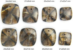  Andaluzit Natural Cabochon Patrat cu Gaura pentru Pandantiv 23-33x19-27x4-7 mm - 1 Buc