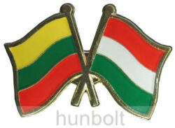 Kitűző, páros zászló Litván--Magyar jelvény 2, 5x1, 5 cm