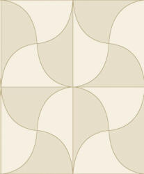  Art deco inspiráció és eredetiség - Szines ellipszisekből álló design krém bézs gyöngyház és arany tónus tapéta (89931622)