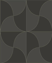  Art deco inspiráció és eredetiség - Szines ellipszisekből álló design fekete szürke/sötétszürke és bézsarany tónus tapéta (89939336)